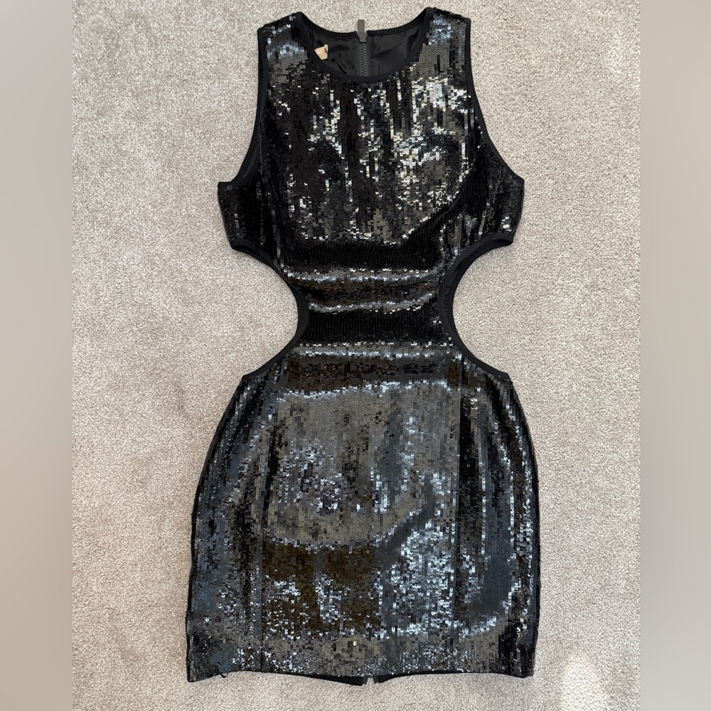 Michael Kors Collection - Black Sequin Cut-Out Dress - Resort 2019 - sz 6 - NWT - Picture 3 of 16